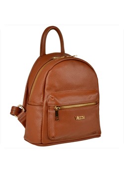 Vezze plecak damski camel brąz ze skóry naturalnej z zamkiem ze sklepu melon.pl w kategorii Plecaki - zdjęcie 188914242