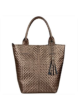 Stare złoto torba worek skóra naturalna pikowana borse in pelle ze sklepu melon.pl w kategorii Torby Shopper bag - zdjęcie 188914412