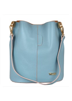 Borse in pelle torebka skórzana baby blue worek niebieski ze sklepu melon.pl w kategorii Torebki worki - zdjęcie 188914570