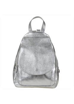 Plecak ze skóry naturalnej włoski srebrny borse in pelle ze sklepu melon.pl w kategorii Plecaki - zdjęcie 188914692