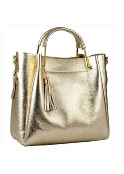 Vezze torebka shopper kuferek skóra naturalna złota metaliczna ze sklepu melon.pl w kategorii Torby Shopper bag - zdjęcie 188914723