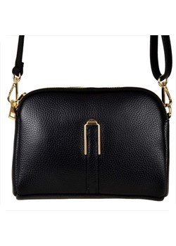 Zgrabna torebka skóra naturalna listonoszka czarna dwie komory ze sklepu melon.pl w kategorii Listonoszki - zdjęcie 188914871