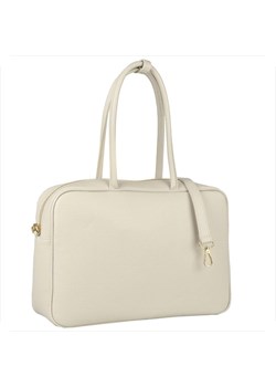 Elegancka skórzana torebka kuferek jasny beż borse in pelle ze sklepu melon.pl w kategorii Kuferki - zdjęcie 188914943