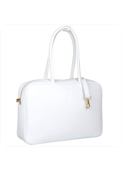 Elegancka skórzana torebka kuferek biała borse in pelle ze sklepu melon.pl w kategorii Kuferki - zdjęcie 188915123