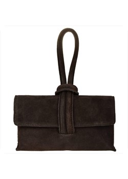 Torebka wizytowa skóra naturalna zamszowa brąz czekolada ze sklepu melon.pl w kategorii Kopertówki - zdjęcie 188915274