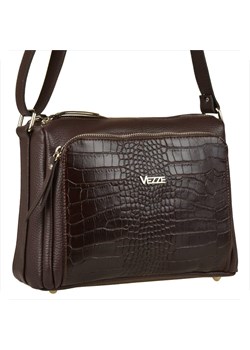 Włoska skórzana torebka brąz czekolada vezze wzór aligatora ze sklepu melon.pl w kategorii Listonoszki - zdjęcie 188915384