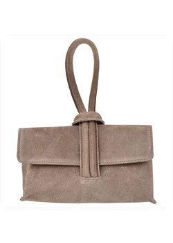 Torebka wizytowa skóra naturalna zamszowa taupe brąz ze sklepu melon.pl w kategorii Kopertówki - zdjęcie 188915503