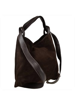 Torebko plecak duża brąz czekolada xl skóra zamszowa i licowa ze sklepu melon.pl w kategorii Plecaki - zdjęcie 188915543
