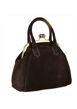 Damska torebka brąz czekolada skóra naturalna zamszowa zatrzask ze sklepu melon.pl w kategorii Listonoszki - zdjęcie 188915574