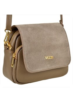 Vezze torebka listonoszka skórzana taupe brąz z zamszem ze sklepu melon.pl w kategorii Listonoszki - zdjęcie 188915723