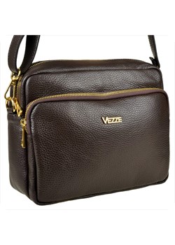 Modna skórzana torebka listonoszka brąz czekolada złote okucia ze sklepu melon.pl w kategorii Listonoszki - zdjęcie 188915731