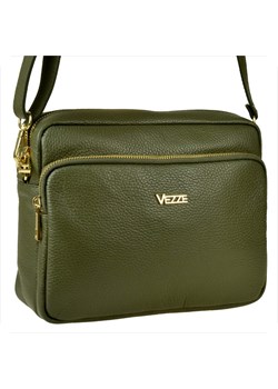 Modna skórzana torebka listonoszka zielona oliwka vezze ze sklepu melon.pl w kategorii Listonoszki - zdjęcie 188915880