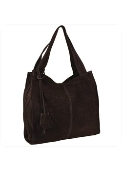 Duża torebka włoska shopper bag skóra naturalna zamszowa brąz ze sklepu melon.pl w kategorii Torby Shopper bag - zdjęcie 188916152