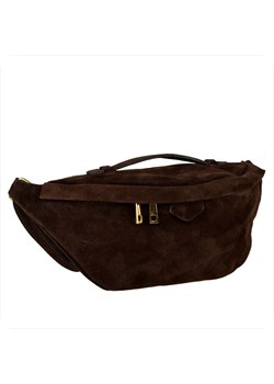 Duża nerka skóra naturalna zamszowa włoska vezze brąz czekolada ze sklepu melon.pl w kategorii Listonoszki - zdjęcie 188916350