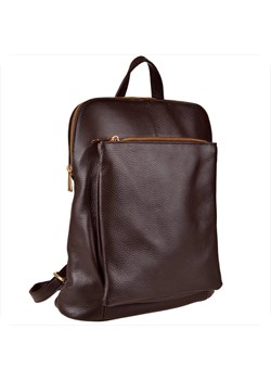 Torebko-plecak skórzany lekki włoski brąz czekolada xl ze sklepu melon.pl w kategorii Plecaki - zdjęcie 188916422