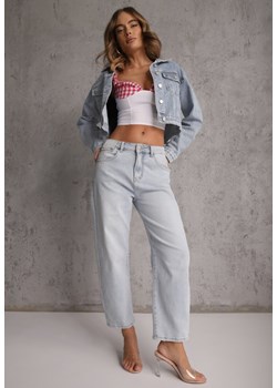 Niebieskie Jeansy Mom Fit z Bawełną High Waist Wentren ze sklepu renee.pl w kategorii Jeansy damskie - zdjęcie 188916574