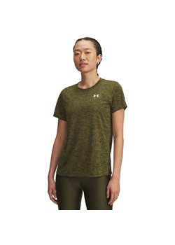 Damska koszulka treningowa Under Armour Tech SSC- Twist - khaki ze sklepu Sportstylestory.com w kategorii Bluzki damskie - zdjęcie 188916672