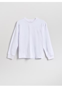 Reserved - Bawełniany longsleeve - biały ze sklepu Reserved w kategorii T-shirty chłopięce - zdjęcie 188917070