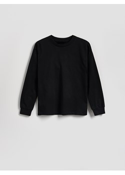 Reserved - Bawełniany longsleeve - czarny ze sklepu Reserved w kategorii T-shirty chłopięce - zdjęcie 188917074