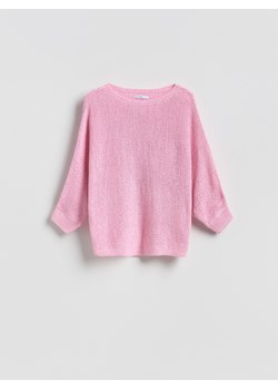 Reserved - Gładki sweter - różowy ze sklepu Reserved w kategorii Swetry damskie - zdjęcie 188917380