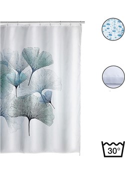 Wenko Zasłona prysznicowa "Ginkgo" w kolorze biało-zielonym - 200 x 180 cm ze sklepu Limango Polska w kategorii Akcesoria łazienkowe - zdjęcie 188918251