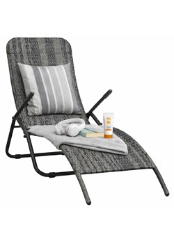 Składany leżak ogrodowy wodoodporny technorattan H9-S09 ze sklepu Edinos.pl w kategorii Leżaki ogrodowe - zdjęcie 188920530