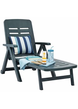 Zielony regulowany leżak ogrodowy z podłokietnikami Z2-B36 ze sklepu Edinos.pl w kategorii Leżaki ogrodowe - zdjęcie 188920532