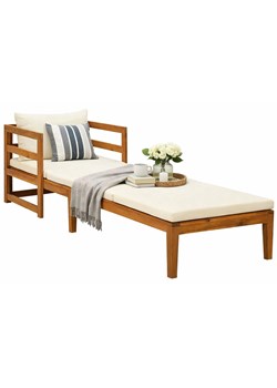 Leżak ogrodowy z drewna akacjowego L9-A04 ze sklepu Edinos.pl w kategorii Leżaki ogrodowe - zdjęcie 188920543