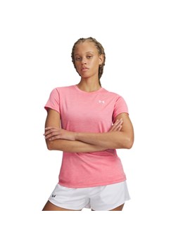 Damska koszulka treningowa Under Armour Tech SSC- Twist - różowa ze sklepu Sportstylestory.com w kategorii Bluzki damskie - zdjęcie 188921580