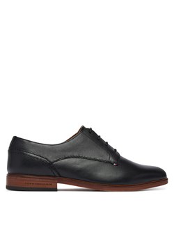 Półbuty Tommy Hilfiger Hilfiger Leather Dress Shoe FM0FM05777 Czarny ze sklepu eobuwie.pl w kategorii Buty eleganckie męskie - zdjęcie 188921643