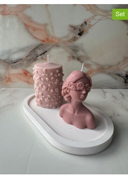 Lucky Bees 3-częściowy zestaw w kolorze jasnoróżowo-białym ze sklepu Limango Polska w kategorii Świece i dyfuzory - zdjęcie 188923260