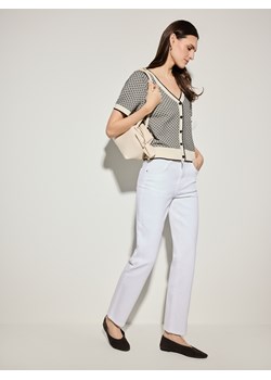 Mohito - Kardigan z krótkim rękawem - kremowy ze sklepu Mohito w kategorii Swetry damskie - zdjęcie 188928223