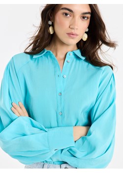Mohito - Turkusowa koszula z modalem - turkusowy ze sklepu Mohito w kategorii Koszule damskie - zdjęcie 188928361