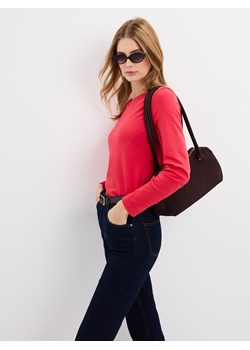 Mohito - Bawełniany czerwony longsleeve - czerwony ze sklepu Mohito w kategorii Bluzki damskie - zdjęcie 188928661