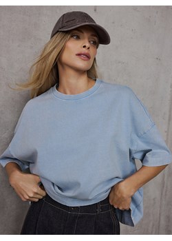 Mohito - Błękitny t-shirt oversize - błękitny ze sklepu Mohito w kategorii Bluzki damskie - zdjęcie 188928762
