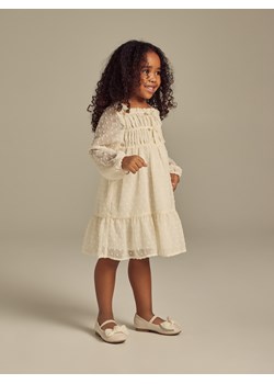 Reserved - Sukienka z kwadratowym dekoltem - kremowy ze sklepu Reserved w kategorii Sukienki dziewczęce - zdjęcie 188929664