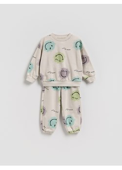 Reserved - Bawełniany komplet SmileyWorld® - jasnoszary ze sklepu Reserved w kategorii Komplety chłopięce - zdjęcie 188929824