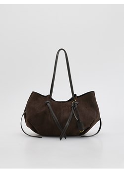 Reserved - Torebka shopper z imitacji zamszu - ciemnobrązowy ze sklepu Reserved w kategorii Torby Shopper bag - zdjęcie 188929990