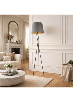 Nowoczesna lampa podłogowa na trójnogu do salonu TOKIO GOLD lampa trójnóg skandynawska ze sklepu Lysne w kategorii Lampy podłogowe - zdjęcie 188930323