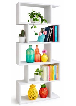 Biały regał z 5 półkami N0-H78 ze sklepu Edinos.pl w kategorii Regały i witryny - zdjęcie 188931362