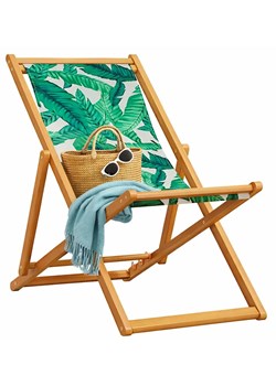 Składany leżak ogrodowy w liściasty wzór C2-K90 ze sklepu Edinos.pl w kategorii Leżaki ogrodowe - zdjęcie 188931370