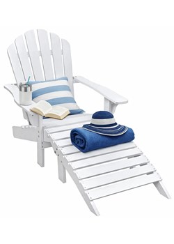 Biały drewniany leżak ogrodowy Z2-K97 ze sklepu Edinos.pl w kategorii Leżaki ogrodowe - zdjęcie 188931371