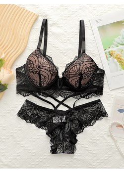 Elegancki koronkowy komplet bielizny - Czarny 70B ze sklepu Intimica.pl w kategorii Komplety bielizny damskiej - zdjęcie 188931381