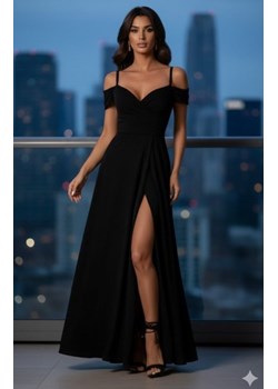 Długa sukienka Valentina z kopertowym dekoltem i odkrytymi ramionami ze sklepu intimiti.pl w kategorii Sukienki - zdjęcie 188932561