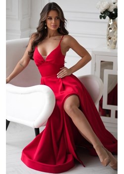 Czerwona sukienka balowa na ramiączkach z ukrytymi kieszeniami ze sklepu intimiti.pl w kategorii Sukienki - zdjęcie 188932671