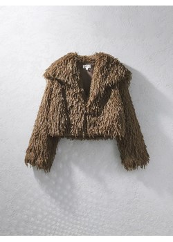 Reserved - Kurtka z kołnierzem z imitacji piór - zielony ze sklepu Reserved w kategorii Kurtki damskie - zdjęcie 188936812