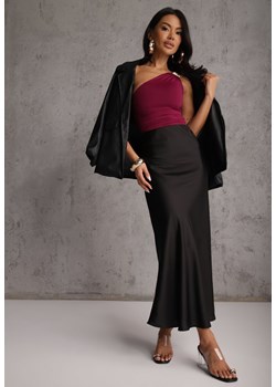 Czarna Koktajlowa Spódnica z Satyny o Rozkloszowanym Kroju Zinnivira ze sklepu renee.pl w kategorii Spódnice - zdjęcie 188938961