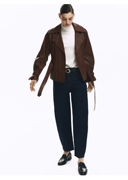 Reserved - Skórzana kurtka - brązowy ze sklepu Reserved w kategorii Kurtki damskie - zdjęcie 188939362