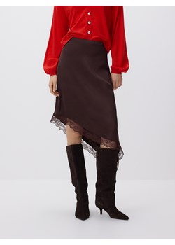 Reserved - Spódnica z asymetrycznym dołem - ciemnobrązowy ze sklepu Reserved w kategorii Spódnice - zdjęcie 188939554