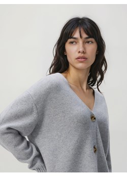 Reserved - Wełniany kardigan - jasnoszary ze sklepu Reserved w kategorii Swetry damskie - zdjęcie 188939561